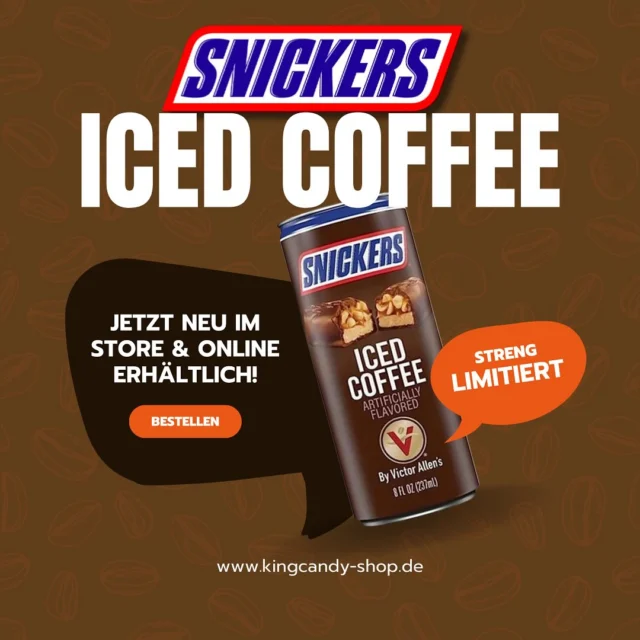 ‼️Snickers Iced Coffee‼️ Jetzt probieren & Genießen 😋 Nur so lange der Vorrat reicht. 👍🏻 

#snickers #iced #coffee #kingcandy #sweets #sweet #candy #king #queen #lolipop #girls #boys #trend #schwerin#Deutschland #world #soft #drinks #energy #chips #takis #blue #fuego